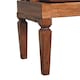 image 6 of Artisan Furniture Solid Wood Bordeaux Leather Bench, Upholstered, Brown