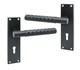 image 2 of Golden Grace 1 Pair Victorian Knurled Honeycomb Hex Cut Lock Door Handle Matt Black - Secure and Elegant 3 Lever Lock Set with Hinges - 150mm x 40mm