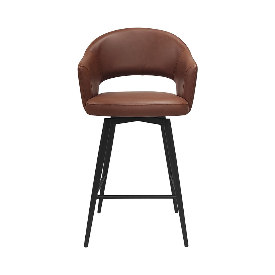 image 1 of Bentley Designs - Sterling - Swivel Barstool in Tan Faux Leather (Single)
