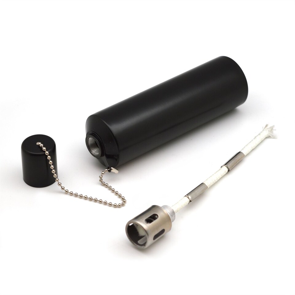 image 1 of Harbour Housewares Metal Garden Torches - Cylinder - Black - Pack of 6