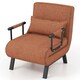 image 1 of COSTWAY Convertible Single Folding Sofa Bed Sleep Chair Brown Brown