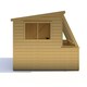 image 3 of Iceni 8 x 8 Feet Potting Shed Pre Hung Doors with Opening Glass Side Window Style B Brown