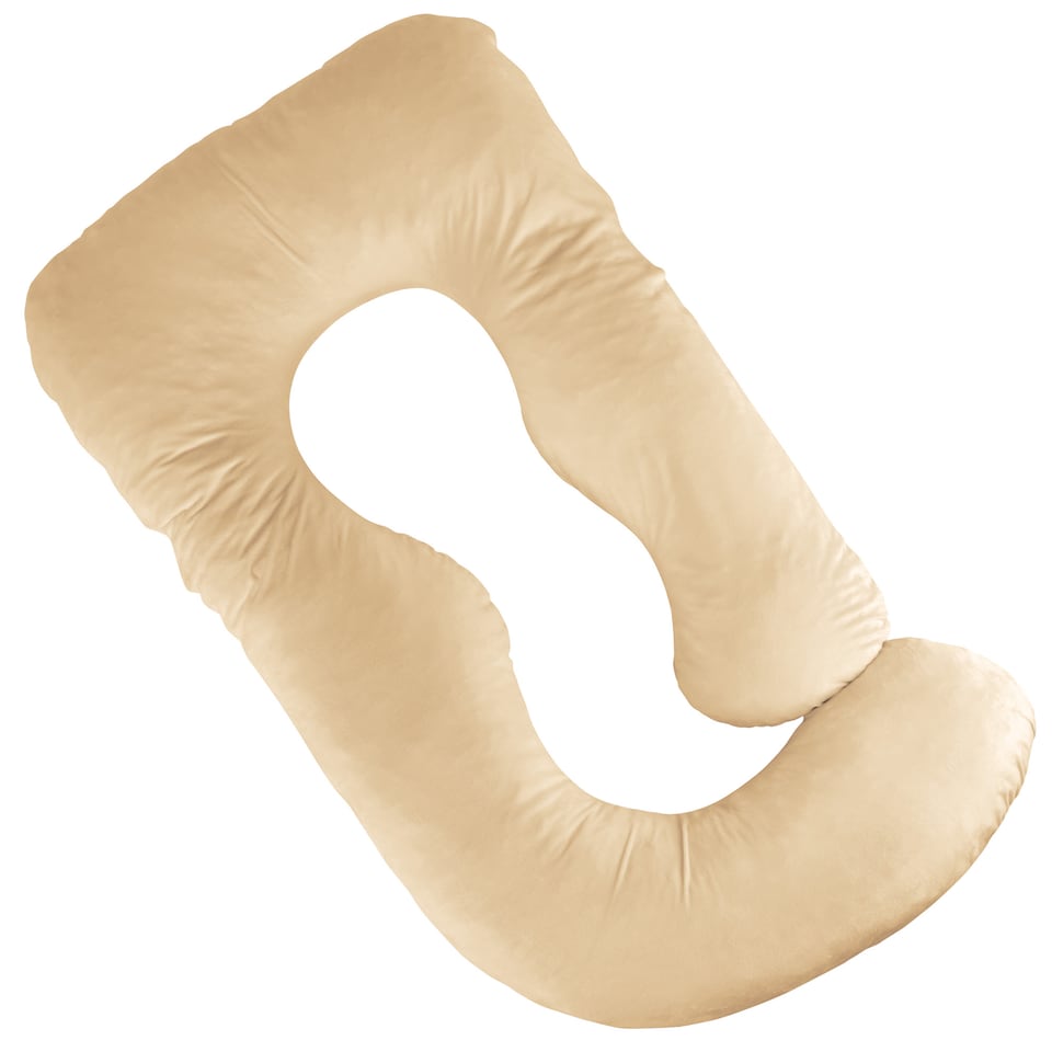 image 1 of Aamira Cream Pregnancy Maternity Pillow, 140x70x20cm J Shape Memory Foam | Cream | Cream | Standard | 1