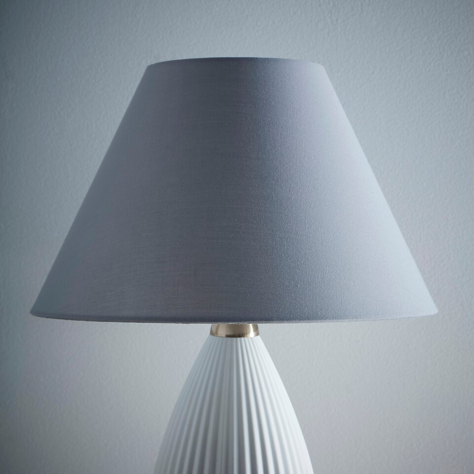 image 1 of 12“ Linen Coolie shade in grey Grey
