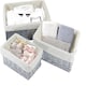image 1 of Marco Paul Set of 3 Grey Storage Baskets Decorative Storage Boxes Wicker Basket Grey