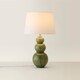 image 4 of ValueLights Mia Ceramic Green Table Lamp with White Tapered Shade