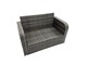 image 5 of Fimous 7-seater Patio Gas Firpit Dining Table Sofa Sets Rattan Garden Furniture Dining Set with 2 Big Stools Dark Grey Mixed