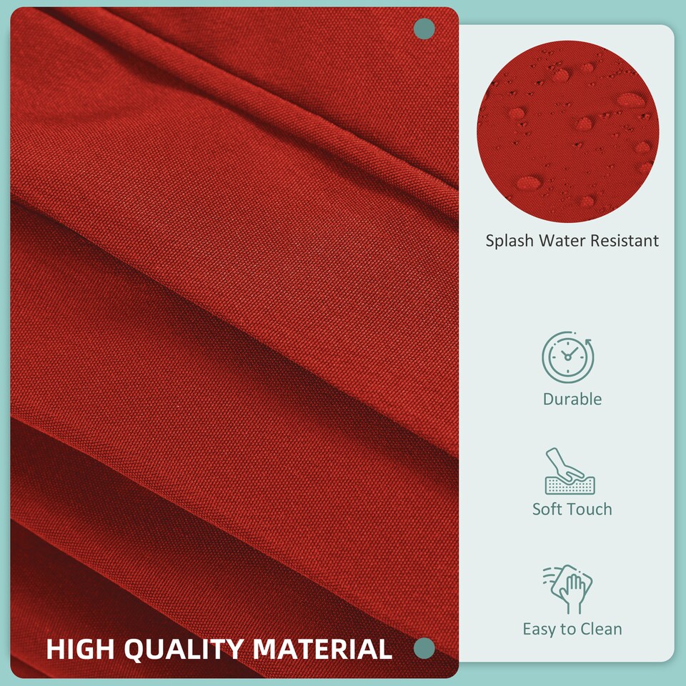 image 1 of Outsunny Garden Rattan Sofa Set Polyester Cover Replacement No Cushion Red | Red | Red | 1
