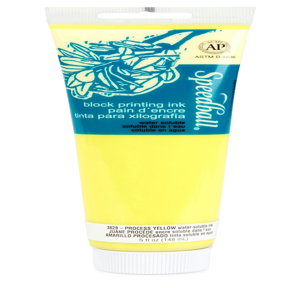 Speedball Water-Soluble Block Ink, Process Yellow, 5oz
