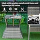 image 5 of Outsunny Rattan Wicker Tea Coffee Table w/ Umbrella Hole and Storage Space Grey