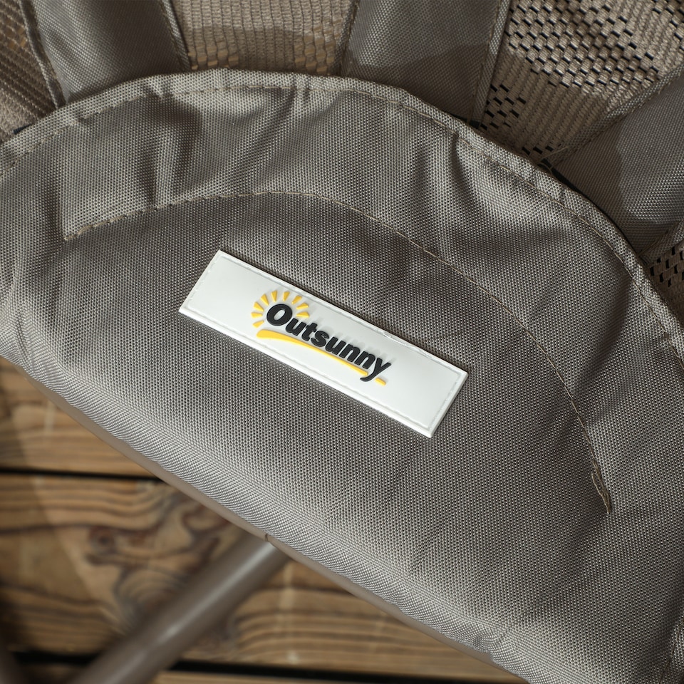 image 1 of Outsunny Swivel Egg Chair with Cushions, Foldable Basket Seat and Metal Frame, Indoor Outdoor Lounge Chair for Balcony, Poolside, Patio and Living Room, Sand Brown | Brown | Sand brown