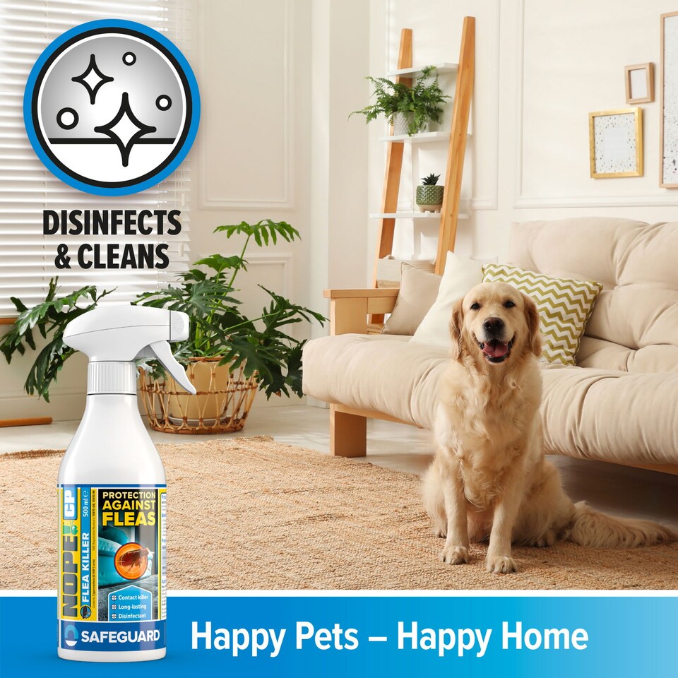image 1 of NOPE CP Flea Spray (500ml) for The Home - Fast-Acting, Odourless & Non-Staining. Indoor & Outdoor Flea Killer