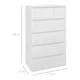 image 7 of HOMCOM Bedroom Chest of Drawers, High Gloss 5 Drawers Dresser, Grey