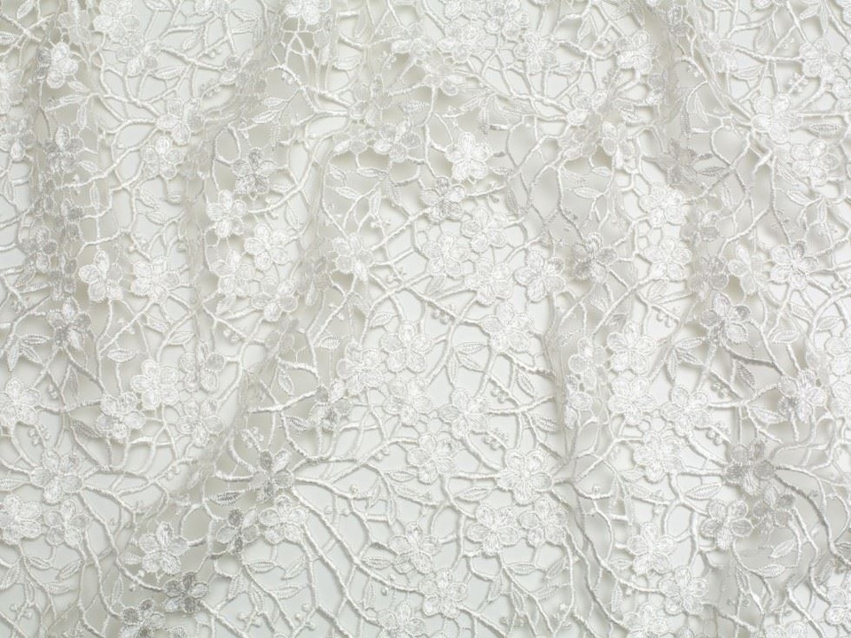 Minerva Core Range Cream Heavy Guipure Lace Fabric for Bridal, Dressmaking, 137cm / 53" Wide - per metre