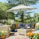 image 10 of Outsunny 3(m) Cantilever Parasol with Cross Base, Crank Handle, Tilt, Cream