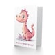 image 2 of Cute Pink Dinosaur Cartoon Kids Girl Boy Child Baby Birthday Card