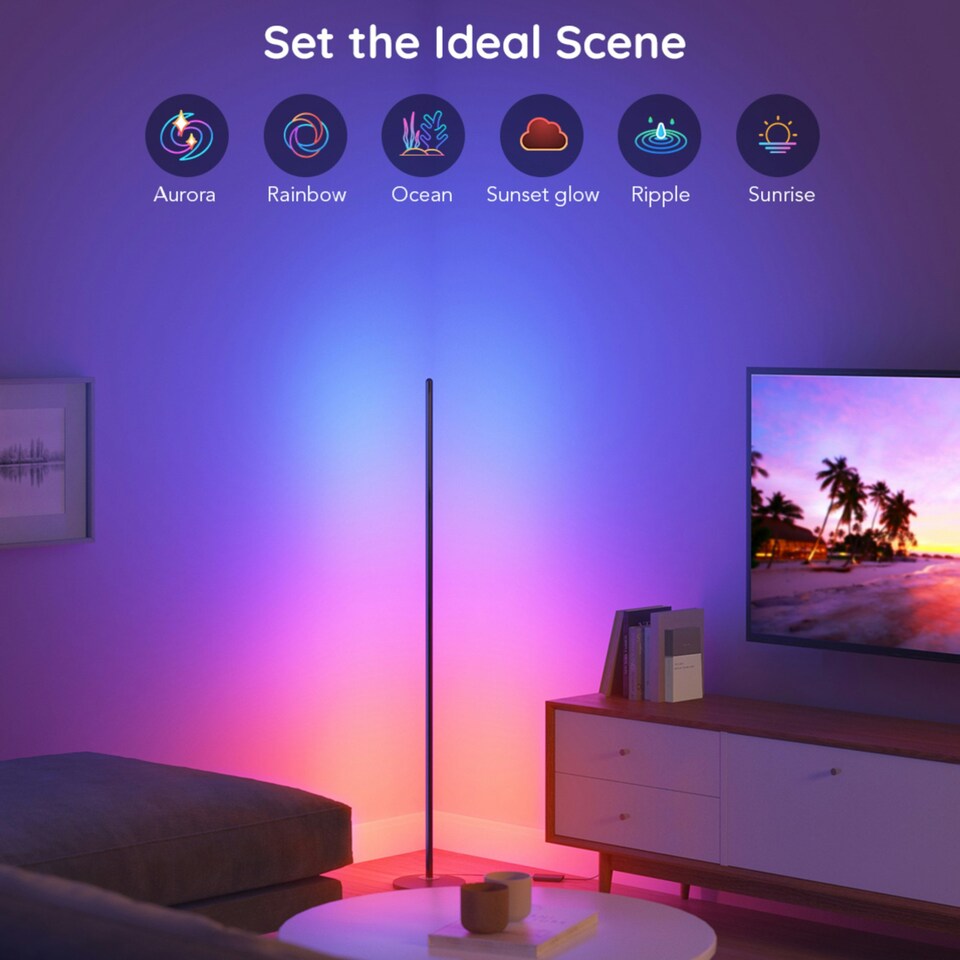 image 1 of Govee RGBICW Smart Corner Floor Lamp