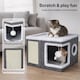 image 5 of Skylos Cat House Indoor Cat Cave with Scratch Pad Fluffy Ball Cat Bed Pet House