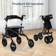 image 2 of COSTWAY Height Adjustable Foldable Rolling Walker with Seat Black