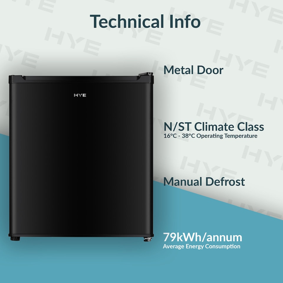 image 1 of HYE Mini Fridge 40 Litre Table Top Fridge - Black RF01MBF40B01