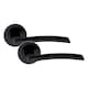 image 4 of Golden Grace 6 Pairs Indiana Design Door Handles on Round Rose in Matt Black Finish with 2.5" Tubular Latch - 52mm Diameter | Black | 6 Pairs