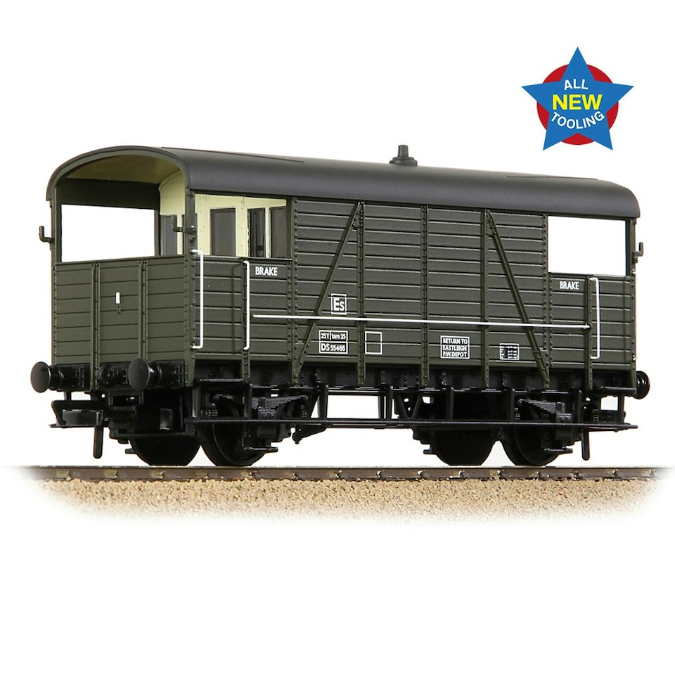 Bachmann 25t 'Dance Hall' Brake Van BR Departmental Olive Green