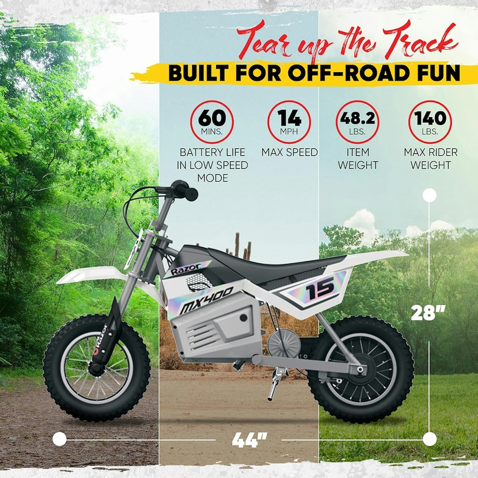 image 1 of Razor Dirt Rocket MX400 24 Volt - White