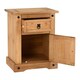 image 2 of Corona 1 Drawer 1 Door Bedside - L39 x W53 x H67 cm - Distressed Waxed Pine