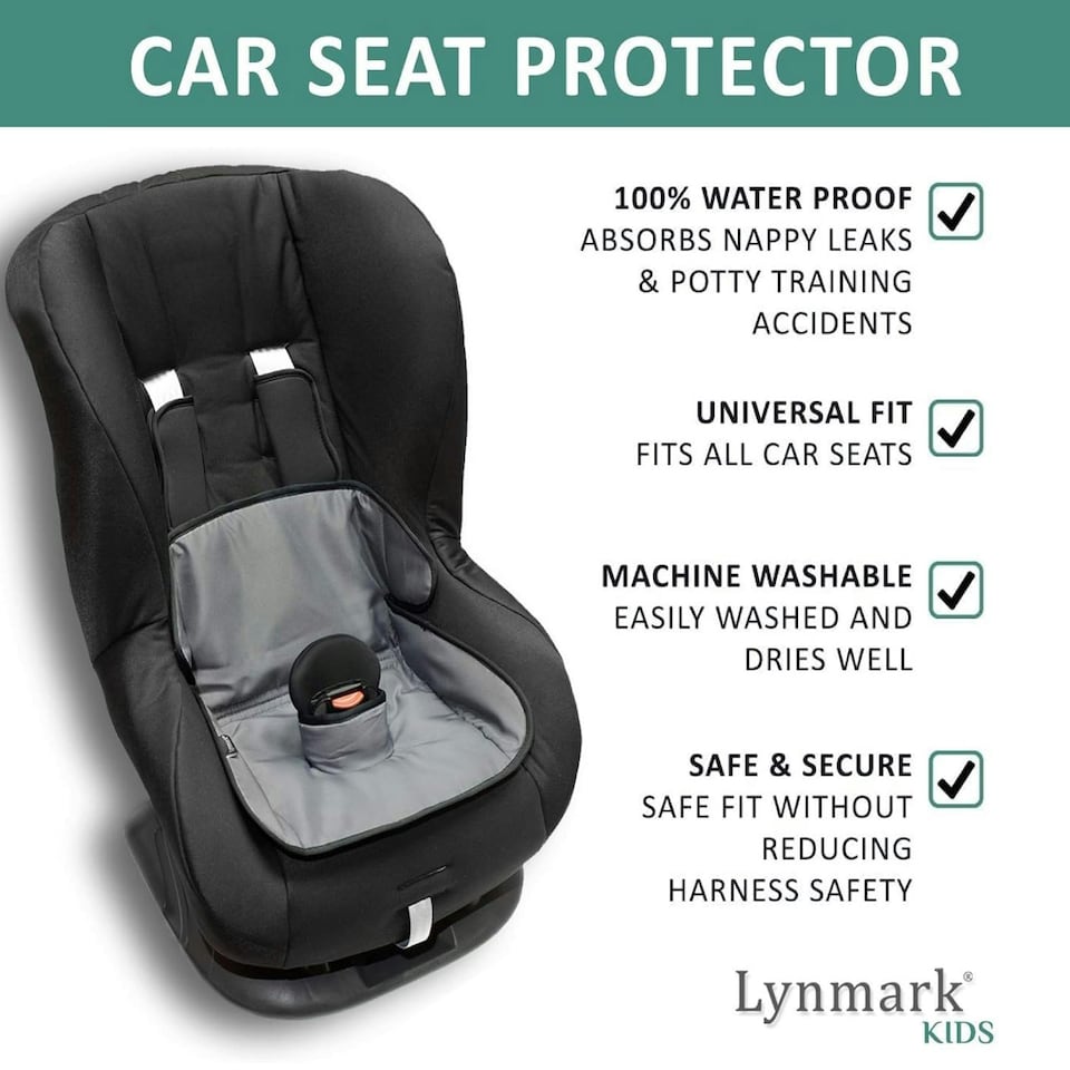 image 1 of Lynmark® Potty Training Car Seat Protector Cover for Spills, Nappy Leaks, and Accidents Grey | 2 pack