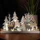 image 2 of 30cm Battery Operated Indoor Christmas Wooden Village & Reindeer Scene with Warm White LEDs