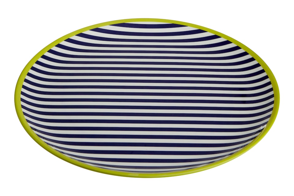 image 1 of Interiors by Premier Floral Design Stripe Tray, Curved Contemporary Dining Tray, Functional Breakfast Tray, Versatile Lunch Tray | Multi