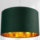 image 6 of Contemporary Green Cotton 14" Table/Pendant Lamp Shade with Shiny Copper Inner | Green | Forest Green | 1