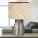 image 5 of First Choice Lighting Set of 2 Valentina Brushed Chrome Touch Lamps with Champagne Embossed Shades Silver | Gold