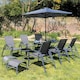 image 2 of Hectare 6 Seater Reclining Garden Dining Set with Parasol and Glass Table Grey