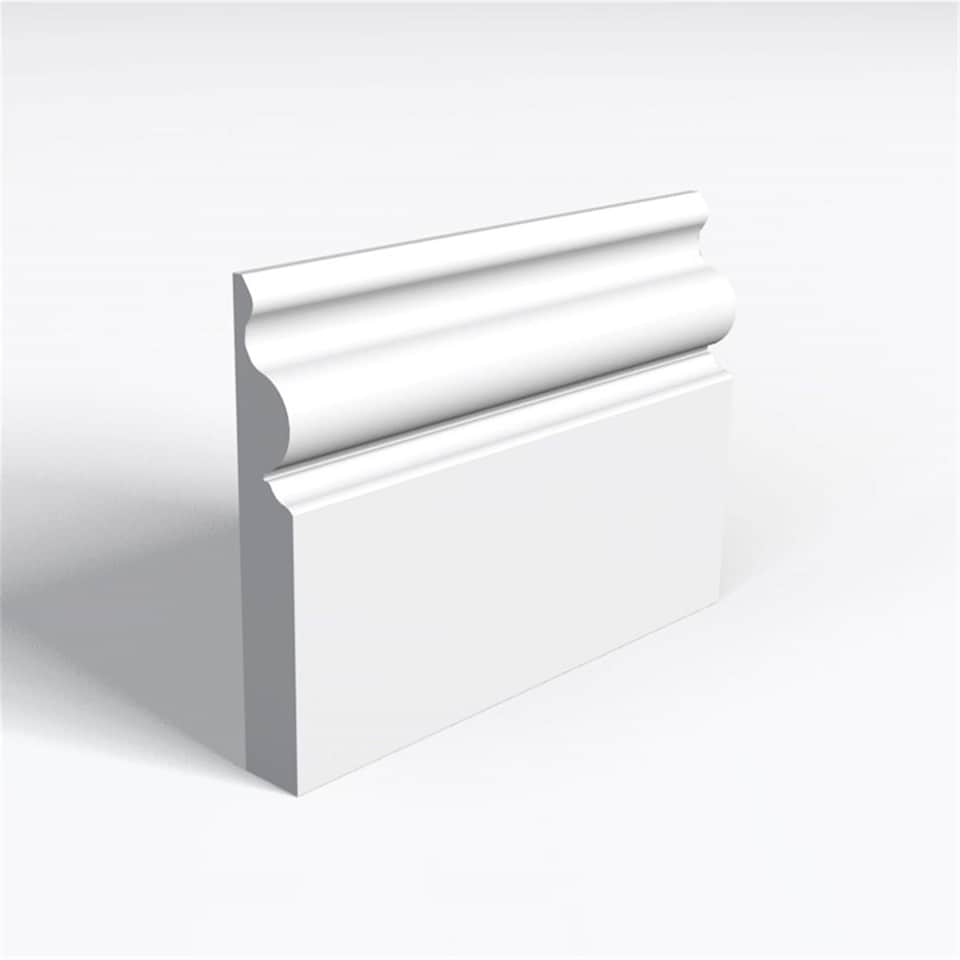 Pack of 20 (Total 20 Units) - Moisture Resistant MDF Primed Regency Ogee Skirting Board - 25mm (T) x 119mm (H) x 3050mm (L)