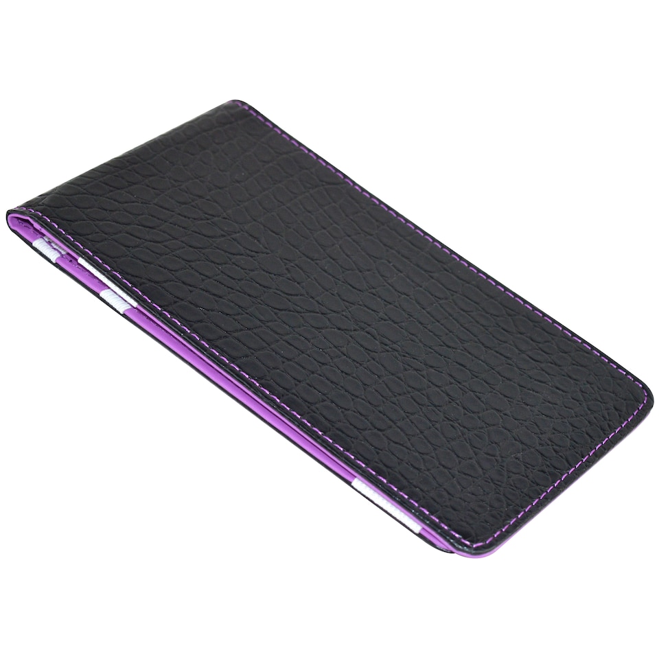 image 1 of Premium Croc Golf Scorecard Holder - Black / Purple