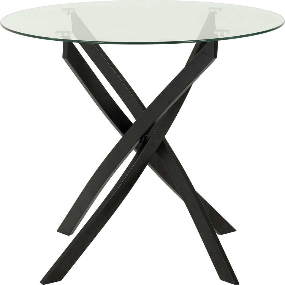image 1 of Sheldon Round Glass Dining Set with 4 Chairs Grey | Grey Boucle
