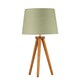 image 8 of Set of 2 Dark Oak Table Lamp or Bedside Lights with Sage Green Shades | Brown | Green | Large | 2