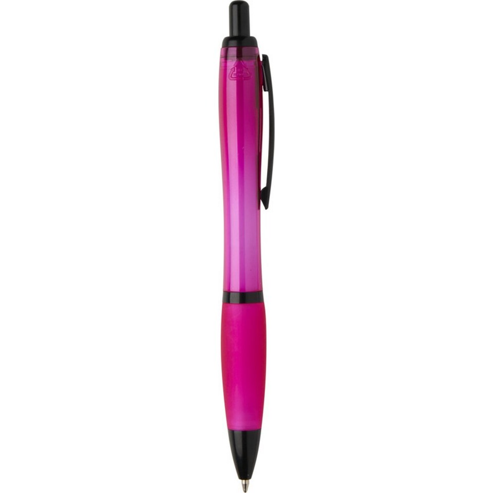 image 1 of Floso Nash Contrast Detail Plastic Ballpoint Pen | Pink | Magenta | One Size | 1