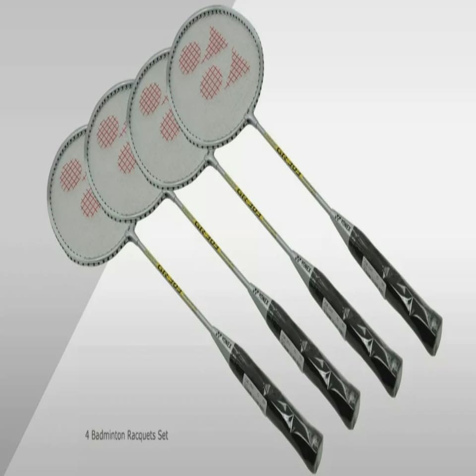 image 1 of YONEX 4 Player Badminton Set, black/ali, one size, K-REY-YXR150