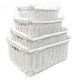 image 3 of Kitchen Log Fireplace Wicker Storage Basket With Handles Xmas Empty Hamper Basket White Large 45 x 35 x 20 cm | White | White