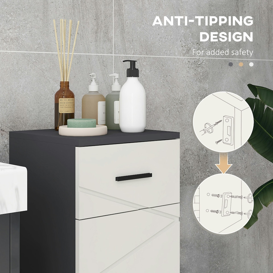 image 1 of kleankin Bathroom Storage Cabinet, Slim Bathroom Cabinet with Soft Close Door