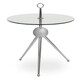 image 1 of Interiors by Premier Clear Glass Stainless Steel Silver Frame Side Table Silver