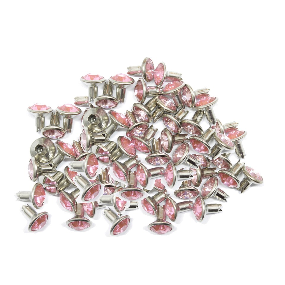 image 1 of 8mm Diamante Acrylic Rhinestone Studs with Pins - Pack of 10