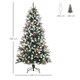 image 3 of HOMCOM 6FT Artificial Snow Dipped Christmas Tree Xmas Holiday Pencil Tree Green