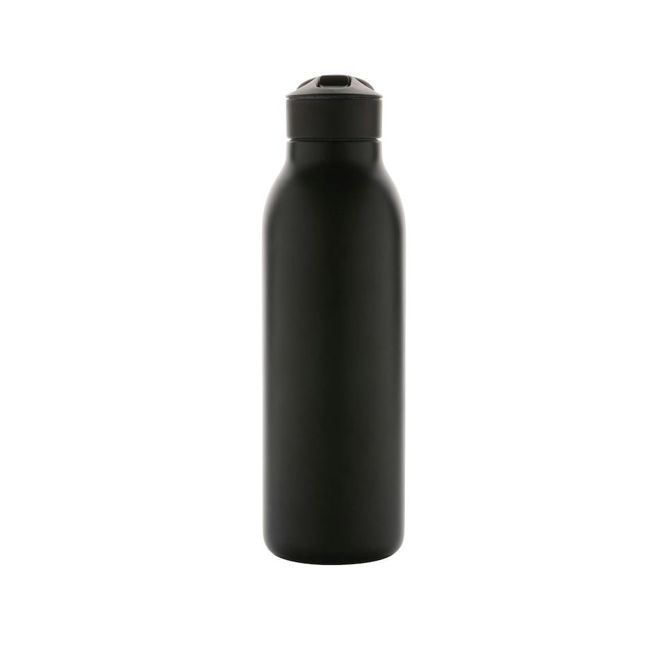 image 1 of Avira Ara Flip Top Recycled Stainless Steel 500ml Water Bottle - Black - One Size Black | One Size