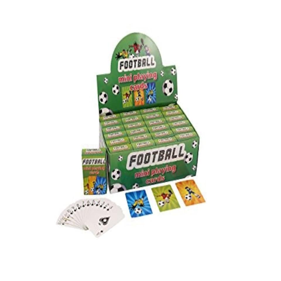 image 1 of Pack of 24 Card Playing Mini Football 6 x 4cm 3 Assorted