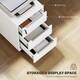 image 4 of HOMCOM Modern 3-Drawer Locking File Cabinet Mobile Filing Cabinet Grey White White