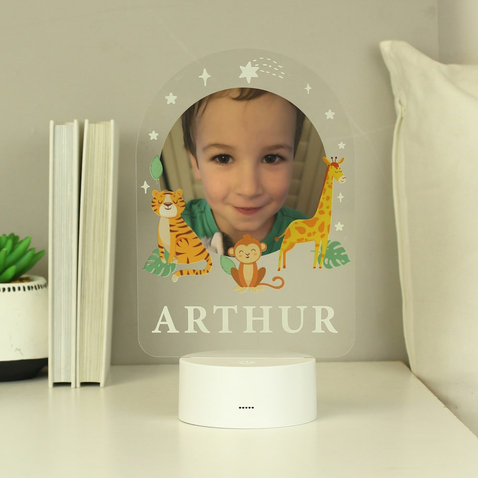 image 1 of Personalised Animal Photo Upload LED Colour Changing Night Light