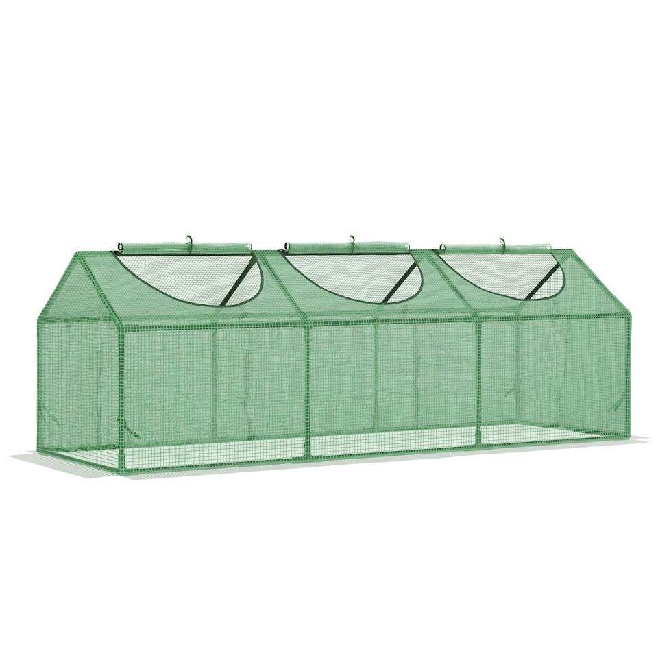 image 1 of Outsunny Mini Greenhouse Small Plant Grow House w/ 3 Windows